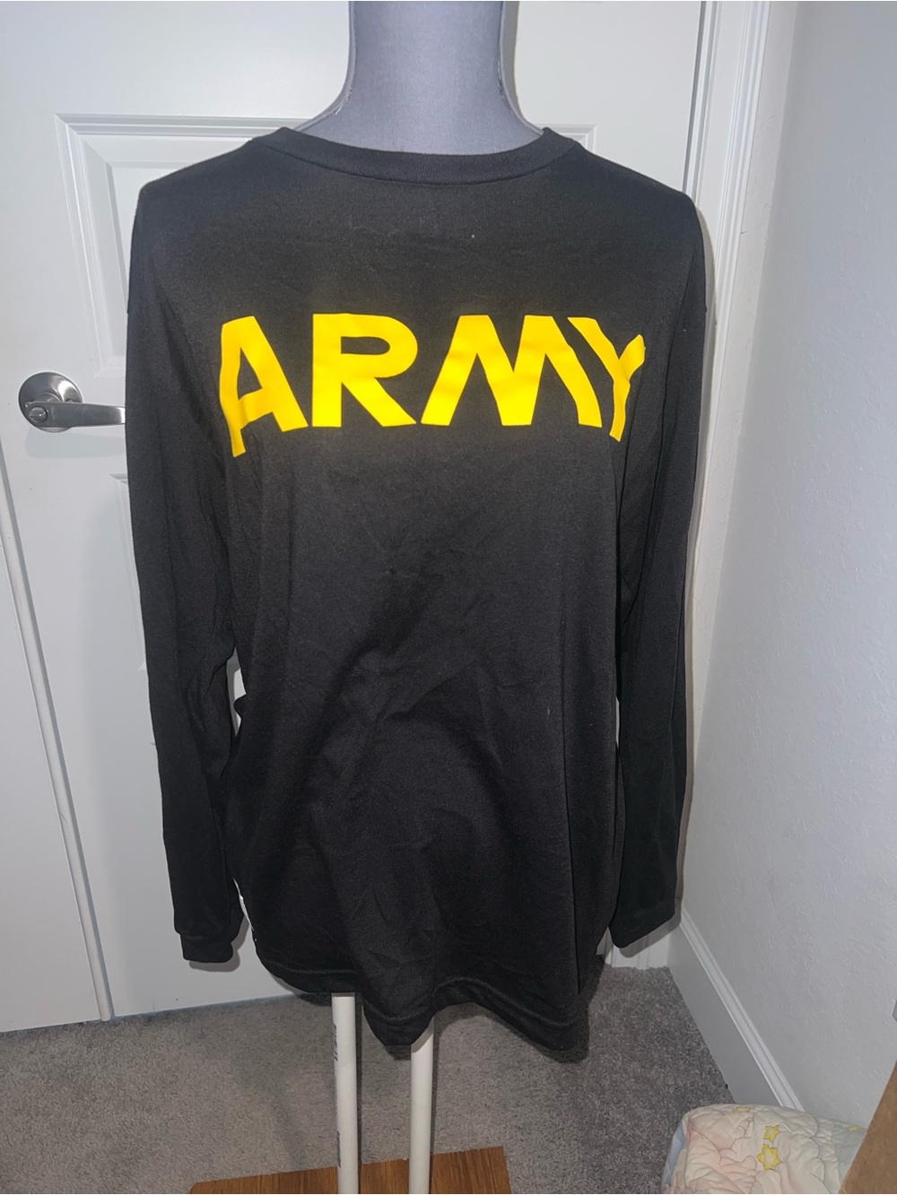 U.S. Army long-sleeve black PT shirt